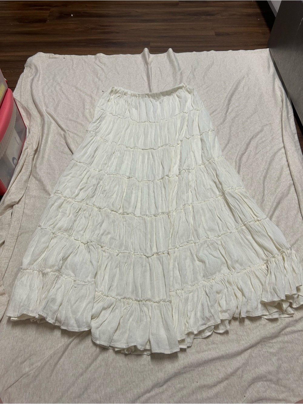 Denim & Supply Ralph Lauren Cream Tiered Skirt Country Coastal Cowgirl Fairy